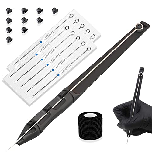 Moricher Hand Stick and Poke Tattoo Kit - Stick n Poke Kit Complete DIY Tattoo Kit Home Tattoo Kit with Tattoo Needle Accessories for Tattoo Makeup Supplies (Tattoo Stick and Poke Pen Kit)