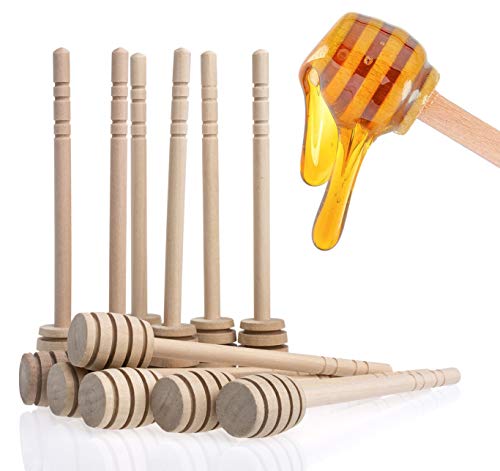 GIYOMI Honey Dipper Stick for Honey Jar Dispense Drizzle Honey6 Pcs 6inch  15cm Wood Honey Dippers Sticks - Honey Spoons - Honeycomb Stick