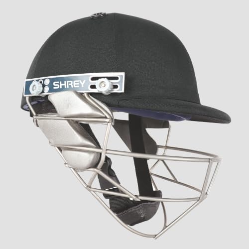 Image of Shrey Pro Guard Wicket Keeping Stainless Steel Cricket Helmet (Black, M)