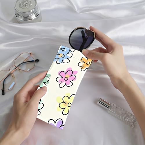Image of Anikathy 2Pcs Sunglass Eyeglass Glasses Case Soft PU Leather with Cleaning Cloth Portable Glasses Pouch Bag for Men Women