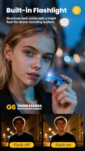 Image of PHOTOMAX G6 Thumb Mini Body Camera Keychain, Portable Wearable Video Recorder, Compact Hands-Free Camera for Travel, Outdoor Activities, Vlogging & Everyday Recording - Random Color