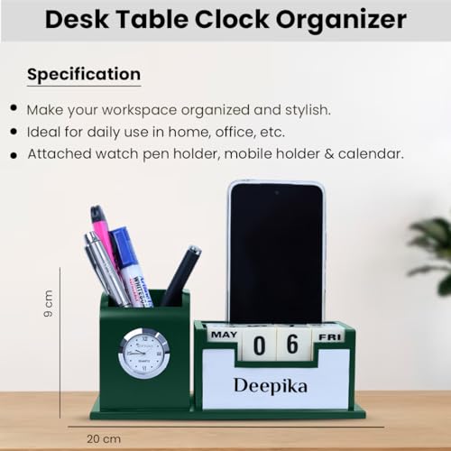 Image of Giftana Personalized Diary, Coffee Tumbler 510ml, Desk Organizer, Water Bottle Gift Set for Men and Women, 4 in 1 Personalized Gifting Items for Husband, New Year Corporate Gift for Employee (Green)