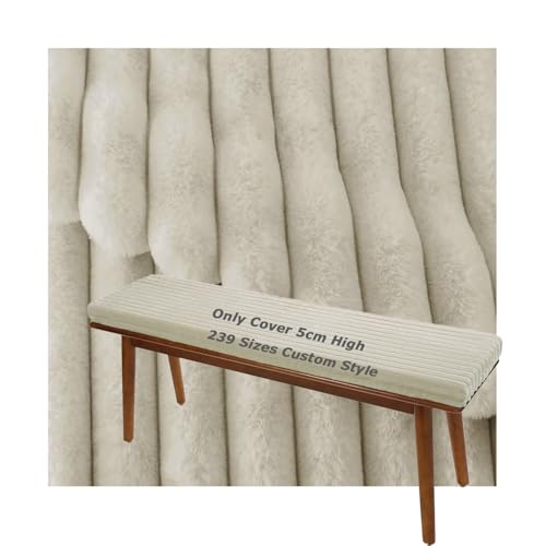 Miecoae Funda De Cojín para Cama para Fundas Cojines Interior Exterior Sofá Banco Ventanales Silla Jardín Reemplazo con Cremallera A Medida 5cm Altura Plush Terciopelo Invierno(Beige,Round 30cm)