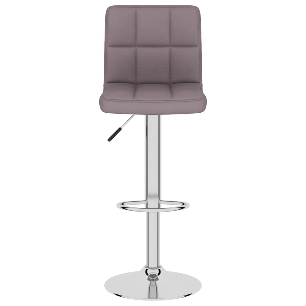 Taboret barowy 2 szt. materiał w kolorze szarobrązowym (taupe), regulacja wysokości z podnóżkiem, obracany o 360 stopni, chromowany stelaż metalowy, krzesło tapicerowane do kuchni, baru
