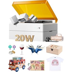 xTool M1 Ultra 4 en 1 Grabado Láser 20W con Base Elevada y RA2 Pro, Máquina de Manualidades con Posicionamiento Preciso y Enfoque Automático para Scrapbooking, Corte de Vinilo, Grabado Láser y Dibujo