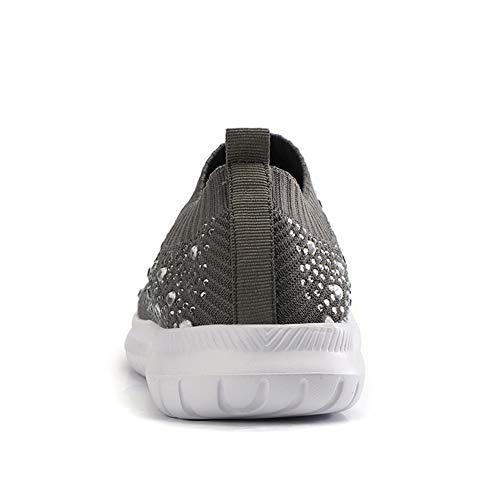 Image of GOSPT Women's Mesh Sport Shoes Rhinestone Glitter Slip On Ballroom Jazz Latin Dance Sock Sneakers