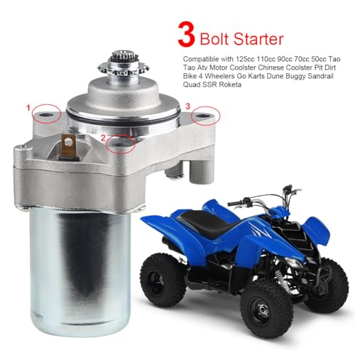 Image of WATERWICH Starter Compatible with Tao Tao 125cc 110cc-50cc ATV Coolster Motor Coolster Four 4 Wheeler Chinese Pit Dirt Bike 4 Wheelers Go Karts Dune Buggy Sandrail Quad SSR Roketa