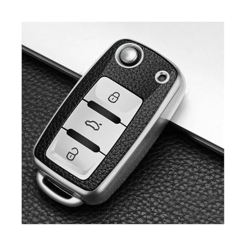 Coque protection voiture boîtier de clé argenté pour VW Beetle Polo Passat
