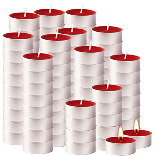 100 Packs Red Tealight Candles,Romantic Love Unscented Tea Lights Candles,Dripless & Long Lasting Smokeless Mini Tealight Candles For Mood,Romantic Decor,Pool,Dinners,Home,Wedding,Crafts(Red) #TOP3