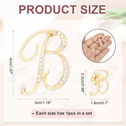 Image of PATIKIL Rhinestone Letter Brooch Pins, Initial Rhinestone Alphabet Letter Lapel Badges Pin for Women Men Suits Dress Coat