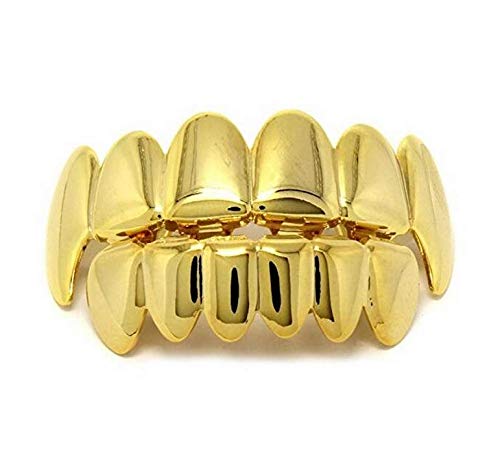 HIPHOP plating Environmental protection copper Teeth Grillz for unisex ,gold vtop