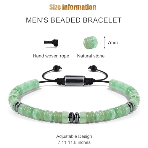 VIBILIA Healing Crystal Bracelets Beaded Bracelets for Men Women Natural Stone Adjustable Bracelets Unique Gifts for Father Son Grandfather Brother Friend - Image 3