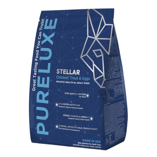 PURELUXE Grain & Gluten Free Dog Food, Stellar Holistic Low Protein & Fat Chicken, Trout & Eggs for Adult & Senior Dogs, 4lbs