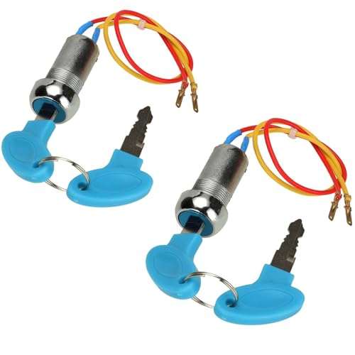 VISSQH Interruptor de encendido de 2 Cables,Interruptor de Bloqueo de Llave interruptor de arranque ON/OFF Interruptor de llave de encendido para Scooter eléctrico ATV,ciclomotor