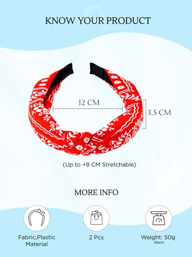 2 Pcs Knot Fabric Headband Set, Stylish Design