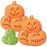 Molde de Chocolate de Halloween 2 piezas molde de silicona para Halloween, 3D calabaza mejillones para pudín, pastel, chocolate, jalea DIY Moisure Decorations (naranja)