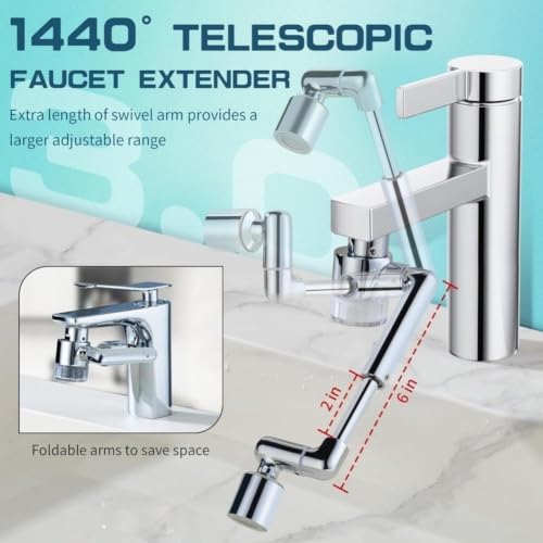 Extensor de grifo giratorio de cobre con doble chorro y filtro para sedimentos 8