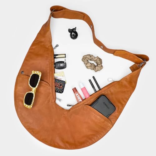 Image of SASH Crossbody Bag - Genuine or Faux Leather Purse for Women - Travel Sling Bag with FRID-Protected Wallet | Genuine