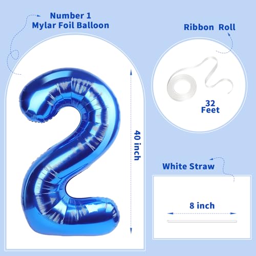 Image of Number Balloons Navy Blue Balloons - Giant Number 10 Balloon, 10 20 30 40 50 Numbers Balloon Birthday Decorations, Blue Party Supplies for Boy Men