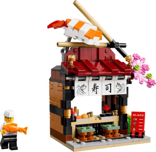 LEGO Restaurants of the World: Japan – 289-Piece Japanese Restaurant Building Kit with Chef Minifigure, Sushi Decor Display Model, Collectible Gift for Teens – 40906