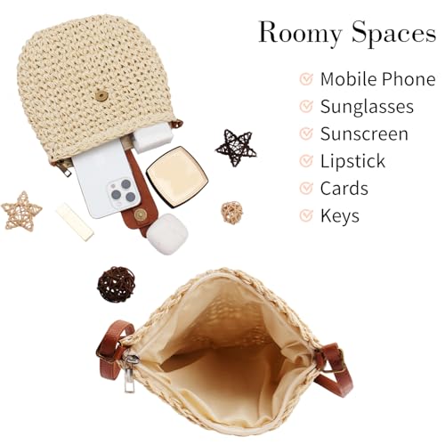 Peicees Straw Crossbody Bag Purse Womens Boho Clutch Purse Bohemian Beach Shoulder Bag For Summer Vacation Travel Sling Bag3