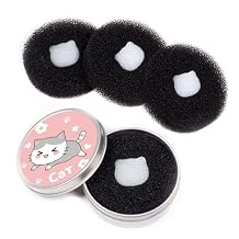 Makeup Brush Cleaner - 4 Pack Color Removal Sponge Brush Cleaner with One Silver Tin and Lid - Stipple Sponge for Quick Color Switch, Travel Cat