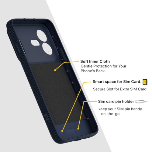 Image of Pikkme Back Cover for Nothing Phone 4b 5G Camera Protection 3D Hexa Cube Design Silicone Protective Bumper Case (Blue)