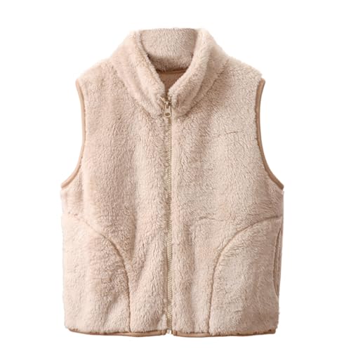 Image of Girls Boys Zippered Vest Warm Soft Fleece Outerwear Jacket with Pockets 3-12 Years