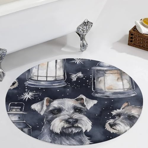 Alfombra redonda para puerta de perro y linterna decorativa en estancias pequeñas 6