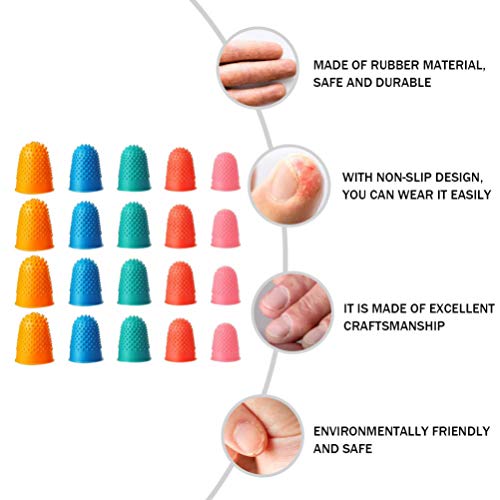 STOBOK Dedo De Silicone Protetores de Dedo Pontas Do Dedo de Borracha Pads Grips Dedo Mangas Dedo De