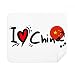 I Love China Word Flag Heart Cleaning Cloth Screen Cleaner 2pcs Suede Fabric