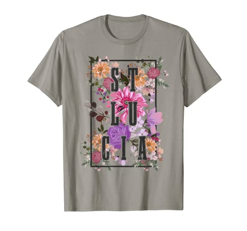 St. Lucia Vintage Blumen Floral Caribbean T-Shirt