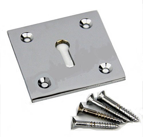 Frelan Jedo Square Keyhole Cover Escutcheon 50mm x 50mm + Screws (Satin Chrome)