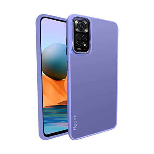 Image of A rtistque Frosted Translucent Back Cover Case for Mi Redmi Note 11 / Redmi Note 11S | Electroplated Chrome Ring | Raised Camera Edges for Protection | Smooth Sides TPU - Purple