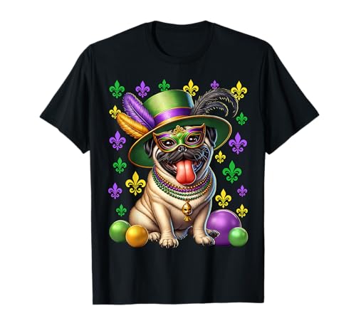 Pug Mardi Gras Puggy Mardi Gras Pugs Mardi Gras T-Shirt