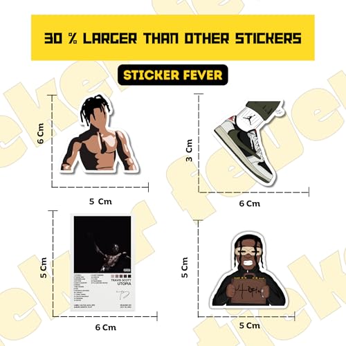 Image of Pack of 15 Cute Stickers for Laptops /Mobiles /Guitar /Journal etc. (Travis Scott)