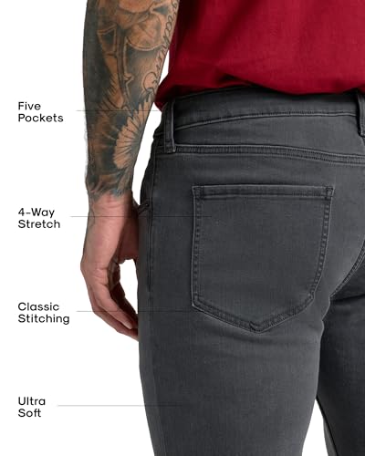 Image of True Classic Stretch Jeans for Men, Slim and Straight Fit Men's Stretch Jean