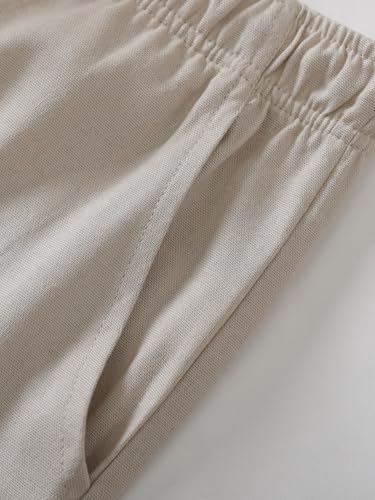 Latuza Men's 34"/36" Inseam Tall Linen Pants Relaxed Fit Casual Pants4