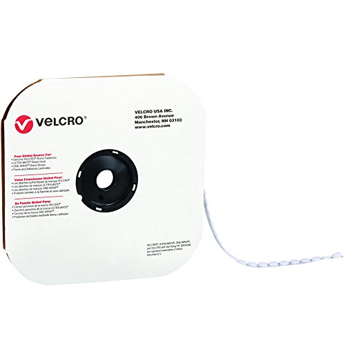 Image of Box VELCRO Tape (192289) Individual Dots, Hook, 5 /8 inch, White (1200 Per Case) for Home & Office