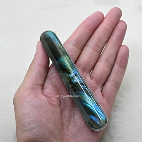 Image of Labradorite Crystal Wand - Smooth Crystal Wand for Energy Healing, Chakra Balancing, Meditation and Home Decor - Crystals and Healing Stones for Gift