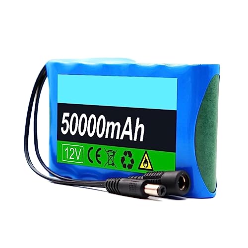 Batería de litio 12V 50000mAh 3S2P recargable con BMS integrado y cargador DC para equipos eléctricos