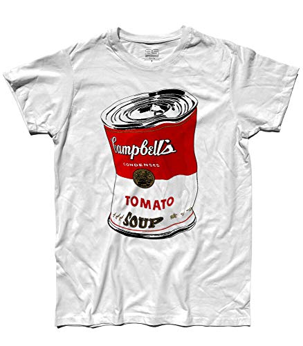Men's Andy Warhol Campbell's Crumpled Red Pop Art. White L