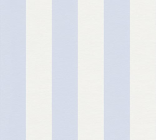 A.S. Création Streifentapete Blau Weiß Maison Charme 314024 - Vliestapete - 10,05 m x 0,53 m Made in Germany