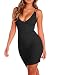 Mokoru Women's Sexy Spaghetti Strap Backless Sleeveless Bodycon Club Mini Dress, Small, Black