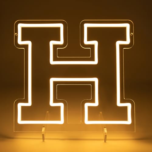 Image of Light Up Letters H, Led Marquee Letter Lights Neon Sign, 13 inch Height Decorative Lighted Alphabet Number, Battery /USB Powered Led Letters Lights for Wedding, Birthday, Party, Christmas or Home Decor