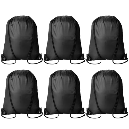 IHLOOTD Turnbeutel Set 6 Stück Drawstring Bag Waterproof Rucksack Beutel mit Kordelzug Sportbeutel Großem Fassungsvermögen DIY Kordelzugbeutel für Kinder, Erwachsener, Sport, Fitness (C)