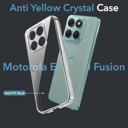 Image of Lifetime Anti-Yellow Clear Back Cover Case for Motorola Edge 70 Fusion 5G (Sleek Crystal Hard Back | Shockproof Protection with Camera Protection)
