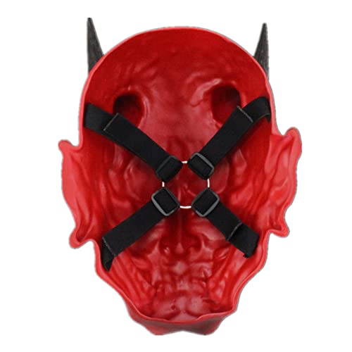 Halloween Resina Japonesa Prajna Máscara Chifres Afiados Presas Hannya Oni Máscara Samurai Vestir-se