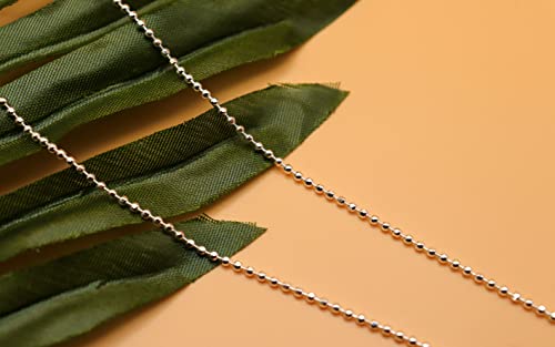 PORI JEWELERS 925 Sterling Silver 1MM, 1.2MM, 1.5MM, 1.8MM, 2MM, 2.2MM, 3MM, 4MM, 5MM Diamond Cut Bead Chain Necklace - Made in Italy3