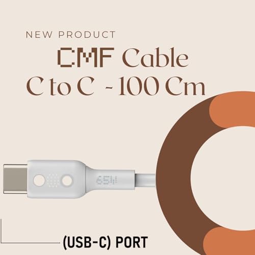 Image of RDG 65W CMF Original USB-C to USB-C Charging Cable 3.3 ft Compatible with CMF, Google, Samsung, and Other Type-C Devices (Black)